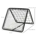 HOMCOM Angle Adjustable Double Sided Rebounder Net Training Aid Target Soccer Goal Kickback For Football, Baseball, Basketball - 75L x 75W cm - 3