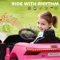 HOMCOM Audi Licensed 12V Kids Electric Ride-On, with Remote Control, Suspension System, Lights, Music, Motor - Pink - 9