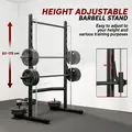 HOMCOM Adjustable Squat Rack, with Pull Up Bar, Barbell Bar for Home Gym - 5