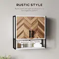 HOMCOM Bathroom Cabinet Wall Mounted, Bathroom Wall Cabinet Medicine Cabinet with 2 Doors, Adjustable Shelf, Walnut - 7