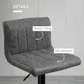 HOMCOM Adjustable Barstools Set of 2, Swivel Counter Bar Chairs, Bar Stools with Footrest, PU Leather, Gas Lift, Grey - 8