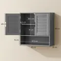 HOMCOM Bathroom Cabinet, Wall Mounted Storage Cabinet with Adjustable Shelves, 60 x 20 x 60 cm, Grey - 3