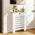 HOMCOM 95.5H x 78Wcm Radiator Cover, with Drawer - White - 2