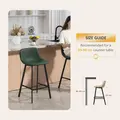 HOMCOM Bar Stools Set of 2, PU Leather Dining Stools with Backrest, Footrest, for Kitchen, Counter, Breakfast Bar, Green - 7