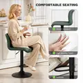 HOMCOM Bar Stools Set of 2, PU Leather Barstools with Backrest and Footrest for Kitchen, Counter, Breakfast Bar, Green - 5