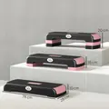 HOMCOM Aerobic Step with 3-Level Adjustable Heights for Home, Office Exercise, Black and Pink - 3