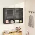 HOMCOM Bathroom Cabinet, Wall Mounted Storage Cabinet with Adjustable Shelves, 40 x 20 x 60 cm, Black - 9