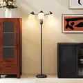 HOMCOM Arc Tree Floor Lamp with 3 Adjustable Rotating Lights and 3000K/4500K/6500K Colour Temperatures, Industrial Standing Lamp with Steel Frame for Bedroom Living Room, 155cm, Black - 8