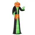 HOMCOM 9FT Inflatable Halloween Pumpkin Ghost with Build in LED,  Outdoor Lighted Blow Up Inflatables for Party Indoor, Garden, Lawn - 1