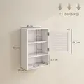 HOMCOM Bathroom Cabinet, Wall Mounted Storage Cabinet with Adjustable Shelves, 40 x 20 x 60 cm, White - 3