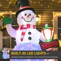 HOMCOM 8ft Tall Christmas Inflatable Snowman with Street Lamp, Lighted for Home Indoor Outdoor Garden Lawn Decoration Party Prop - 4