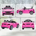 HOMCOM Benz SLC 300  Licensed 12V Kids Electric Ride On, with Music, Remote Control, LED Headlights, Horn, Pink - 8