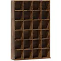 HOMCOM CD Storage Unit with Adjustable Shelves, 89 x 130.5 cm, Rustic Brown - 1