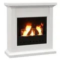HOMCOM Bioethanol Fire Heater, with Mantelpiece - White - 1