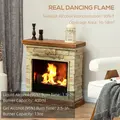HOMCOM Bioethanol Fire Heater, with Brickwork-Effect Mantelpiece - Brown - 4