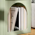 HOMCOM Bedside Table with 2 Open Compartments - Light Green - 9