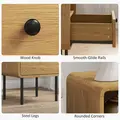 HOMCOM Bedside Table with Drawer and Open Shelf - Oak - 7