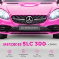 HOMCOM Benz SLC 300  Licensed 12V Kids Electric Ride On, with Music, Remote Control, LED Headlights, Horn, Pink - 4