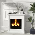 HOMCOM Bioethanol Fire Heater, with Mantelpiece - White - 8