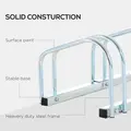 HOMCOM Bike Stand Parking Rack Floor or Wall Mount Bicycle Cycle Storage Locking Stand 179L x 33W x 27H (6 Racks, Silver) - 8