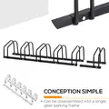 HOMCOM Bike Stand Parking Rack Floor or Wall Mount Bicycle Cycle Storage Locking Stand 179L x 33W x 27H (6 Racks, Black) - 5