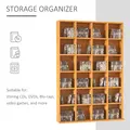 HOMCOM CD Storage Unit with Adjustable Shelves, 89 x 130.5 cm, Beech Wood Finish - 4