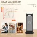 HOMCOM Ceramic Space Heater, 2000W Fan Electric Heater with 4 Modes, Adjustable Thermostat, 55° Oscillation, Tip-Over and Overheat Protection for Bedroom, Home Office, Black - 5