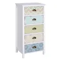 HOMCOM Chest of 5 Drawers Bedside Cabinet Side Storage Chest Entryway Living Room Bedroom Furniture Organizer Unit - 1