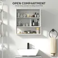 HOMCOM Bathroom Mirror Cabinet with Soft-Close Doors and Adjustable Shelf - White - 7