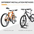 HOMCOM Bike Stand Parking Rack Floor or Wall Mount Bicycle Cycle Storage Locking Stand 179L x 33W x 27H (6 Racks, Black) - 9