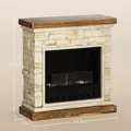 HOMCOM Bioethanol Fire Heater, with Brickwork-Effect Mantelpiece - Brown - 3
