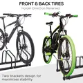 HOMCOM Bike Stand Parking Rack Floor or Wall Mount Bicycle Cycle Storage Locking Stand 179L x 33W x 27H (6 Racks, Black) - 6