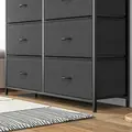 HOMCOM Bedroom Chest of Drawers, 10 Drawer Dresser with Foldable Fabric Drawers and Steel Frame, Black - 8