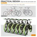 HOMCOM Bike Stand Parking Rack Floor or Wall Mount Bicycle Cycle Storage Locking Stand 179L x 33W x 27H (6 Racks, Black) - 7