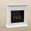 HOMCOM Bioethanol Fire Heater, with Mantelpiece - White - 3