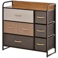 HOMCOM Chest of Drawers with 7 Foldable Drawers, 3-Tier Fabric Bedroom Dresser, Clothes Storage Unit for Bedroom, Living Room, Multi-Colored - 1