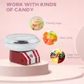HOMCOM Candy Floss Machine for Kids & Adults, 550W  Retro Cotton Maker for Sugar or Candies,  Including 10 Candyfloss Sticks, Non-Slip Base, Red & White - 6