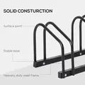 HOMCOM Bike Stand Parking Rack Floor or Wall Mount Bicycle Cycle Storage Locking Stand 179L x 33W x 27H (6 Racks, Black) - 8
