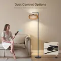 HOMCOM Boho Dimmable Floor Lamp - Black - 5