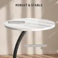 HOMCOM C Shaped Side Table, Round Bedside Table with Marble Effect Top, Modern Coffee Table Sofa End Table with Metal Frame for Living Room Bedroom Office, White - 6