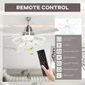 HOMCOM Ceiling Fan with LED Light, Flush Mount Ceiling Fan Lights with Reversible Blades, Remote, Silver and Black - 7
