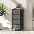 HOMCOM Chest of Four Fabric Drawers - Charcoal Grey - 9