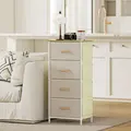 HOMCOM Chest of Four Fabric Drawers - Beige - 9