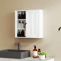 HOMCOM Clean and Simple Bathroom Storage Cabinet - White - 2