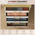 HOMCOM Chest of Four Fabric Drawers - Beige - 4