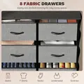 HOMCOM Chest of Eight Fabric Drawers - Charcoal Grey - 4