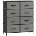 HOMCOM Chest of Eight Fabric Drawers - Charcoal Grey - 1