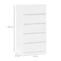 HOMCOM Chest of Drawers, 5-Drawer Storage Cabinets, Modern Dresser, Storage Drawer Unit for Bedroom - 3