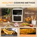 HOMCOM Digital Air Fryer with 8 Preset Modes, Rapid Air Circulation, 12L Air Fryer Oven with Memory Function, 1800W, Cream - 4