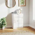 HOMCOM Chest of Four High Gloss Front Drawers - White - 2